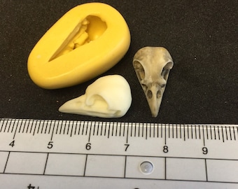 Raven Skull Silicone Mold, Gothic Jewelry, D&D Diorama Small Miniature