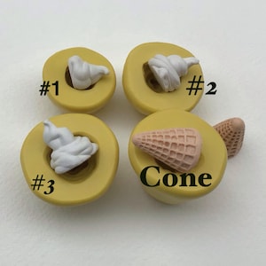 Soft Serve Icecream Ice Cream Parlor Waffle Style Cone Miniature Flexible Silicone Molds dollhouse accessory Sold in sets or separately.
