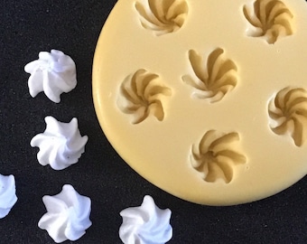 Tiny Whipped Cream Silicone Mold: 6-Cavity Miniature Dollhouse Food