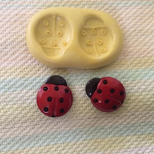 Ladybugs Mold, silicone push mold mini small insect garden plant diorama miniature push yellow flexible cute basic simple small
