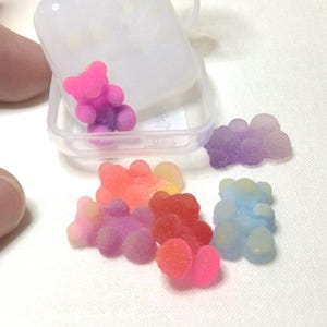 Sugar Bears Mini Silicone gummy translucent mold uv resin faux candy craft supply dollhouse cake pops candy flexible crafts jewelry earrings