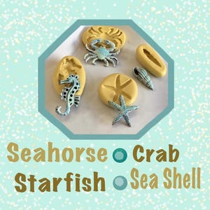 Realistic Seashell Food Safe Flexible Silicone Molds, Miniature Sea Life Diorama Cupcakes Cakes Beach shells
