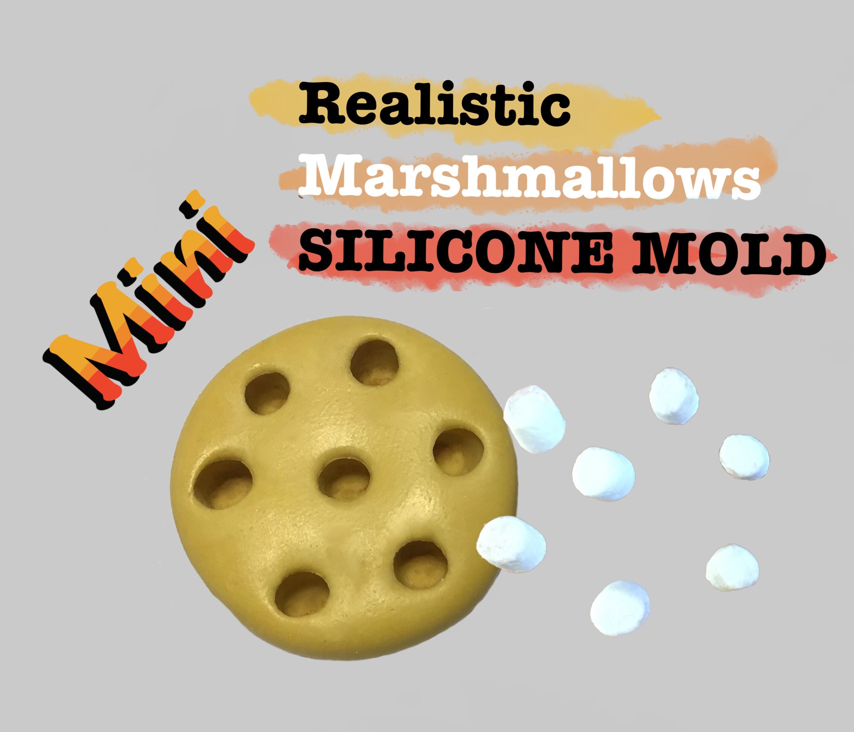 MARSHMALLOW MINIATURE Silicone Mold, Marshmallow Push Mold, Miniature  Marshmallows, 1 3 Scale Marshmallow Mold, Tinyhousemolds, Marshmallows 