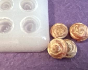 LAST ONE Cinnamon Rolls Silicone Mold: Miniature Dollhouse Bakery (4 Cavities)