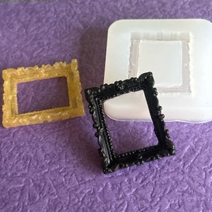 Miniature PICTURE FRAME TRANSLUCENT  silicone mold, flexible transparent uv resin dollhouse 1 12 24 scale mini photos make magnets jewelry