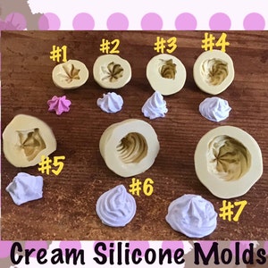 REALISTIC WHIP CREAM Molds, cream push molds, ice cream push mold, whipped cream mold, miniature mold, cream silicone mold, tinyhousemolds