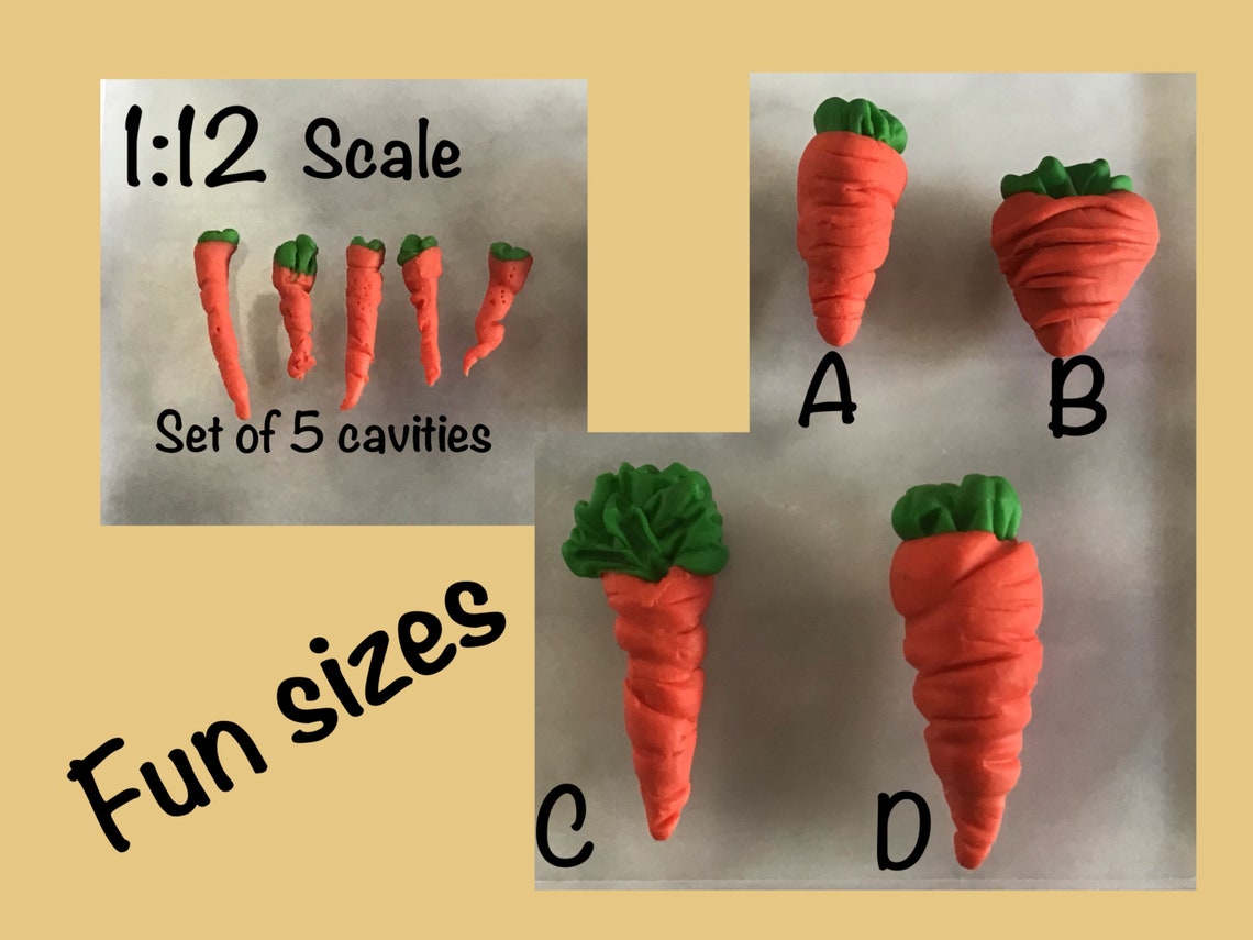 TINY CARROT MOLDS different sizes and styles Miniature Etsy