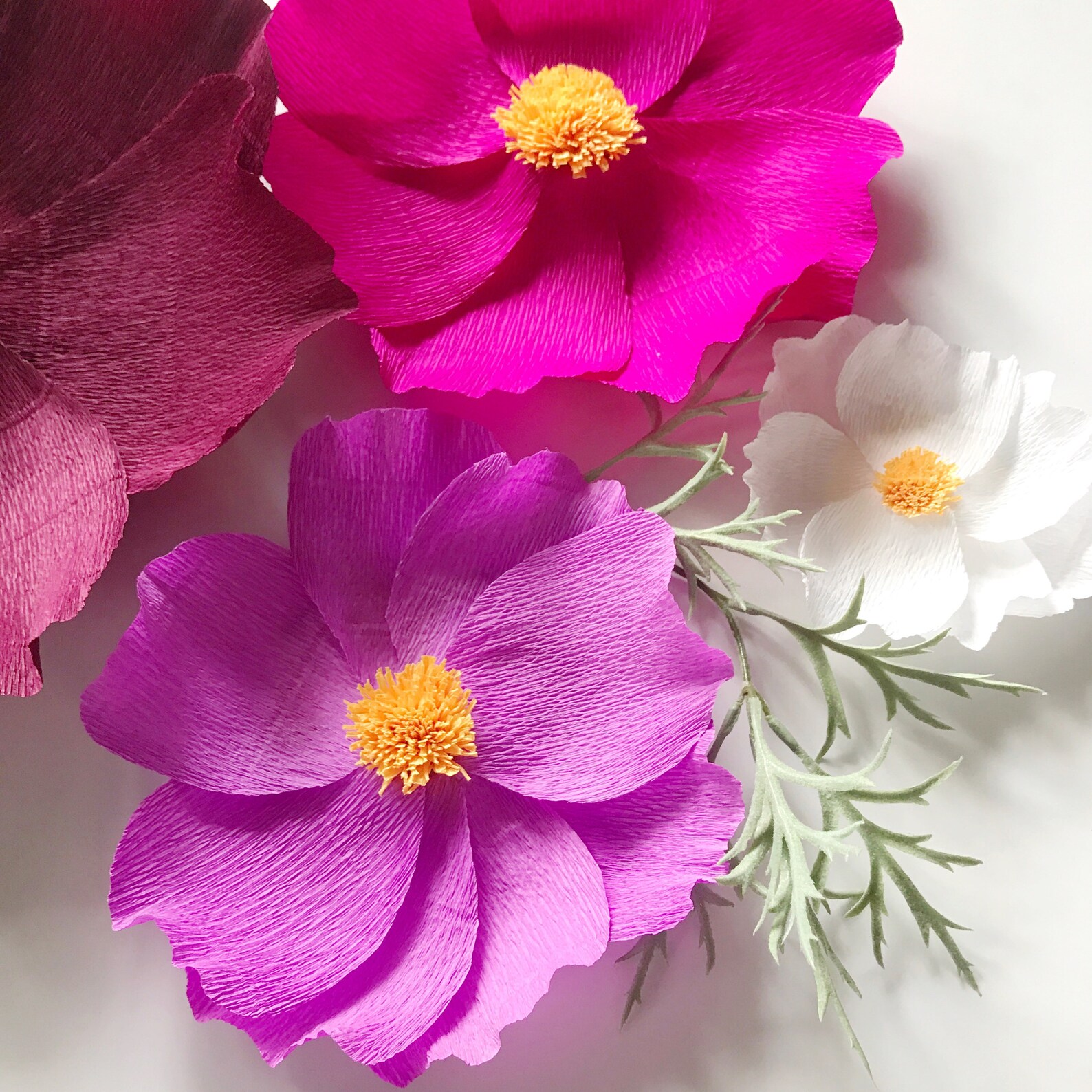 Paper Wildflowerscrepe Paper Cosmosnursery Wall Etsy