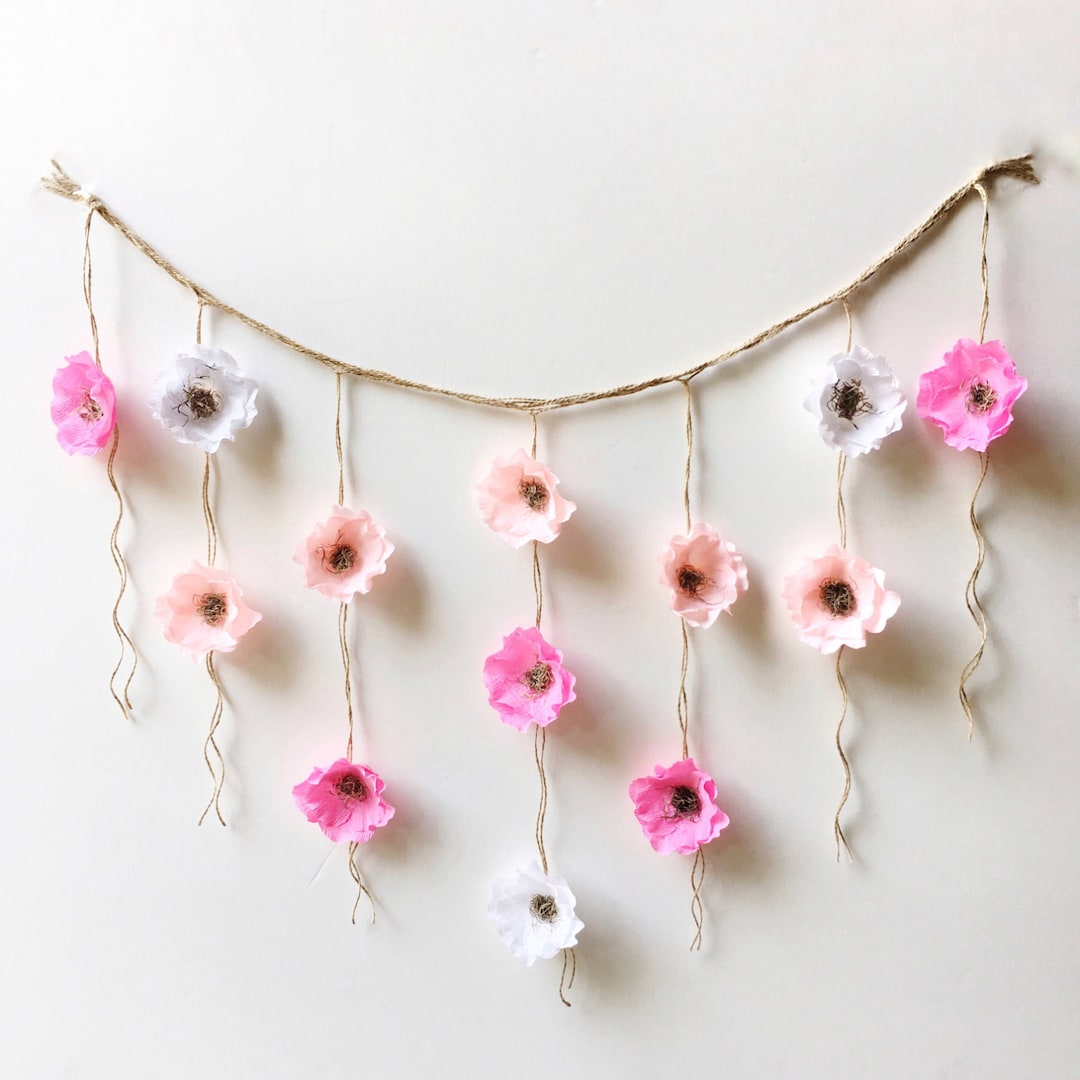 Crepe Paper Flower Wall Hanging Etsy