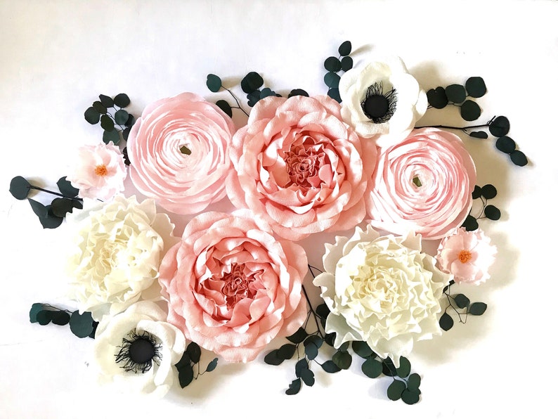 Crepe Paper Flowerscrepe Paper Flower Wallgiant Paper Flower Etsy