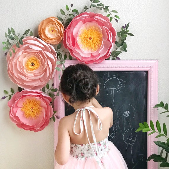 coral charm peonies crepe paper peonies paper flowers nursery etsy paper flower peonies