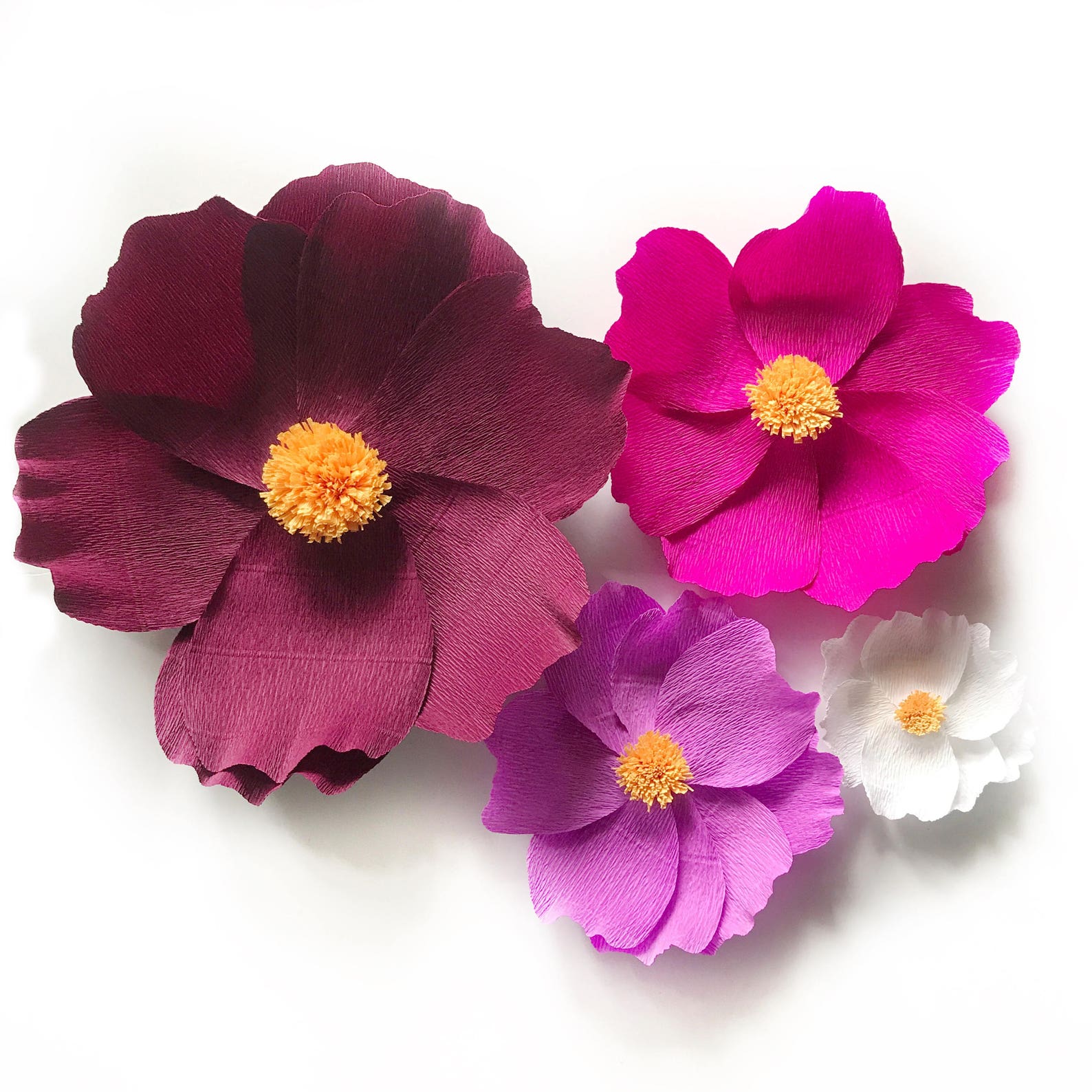 Paper Wildflowerscrepe Paper Cosmosnursery Wall Etsy