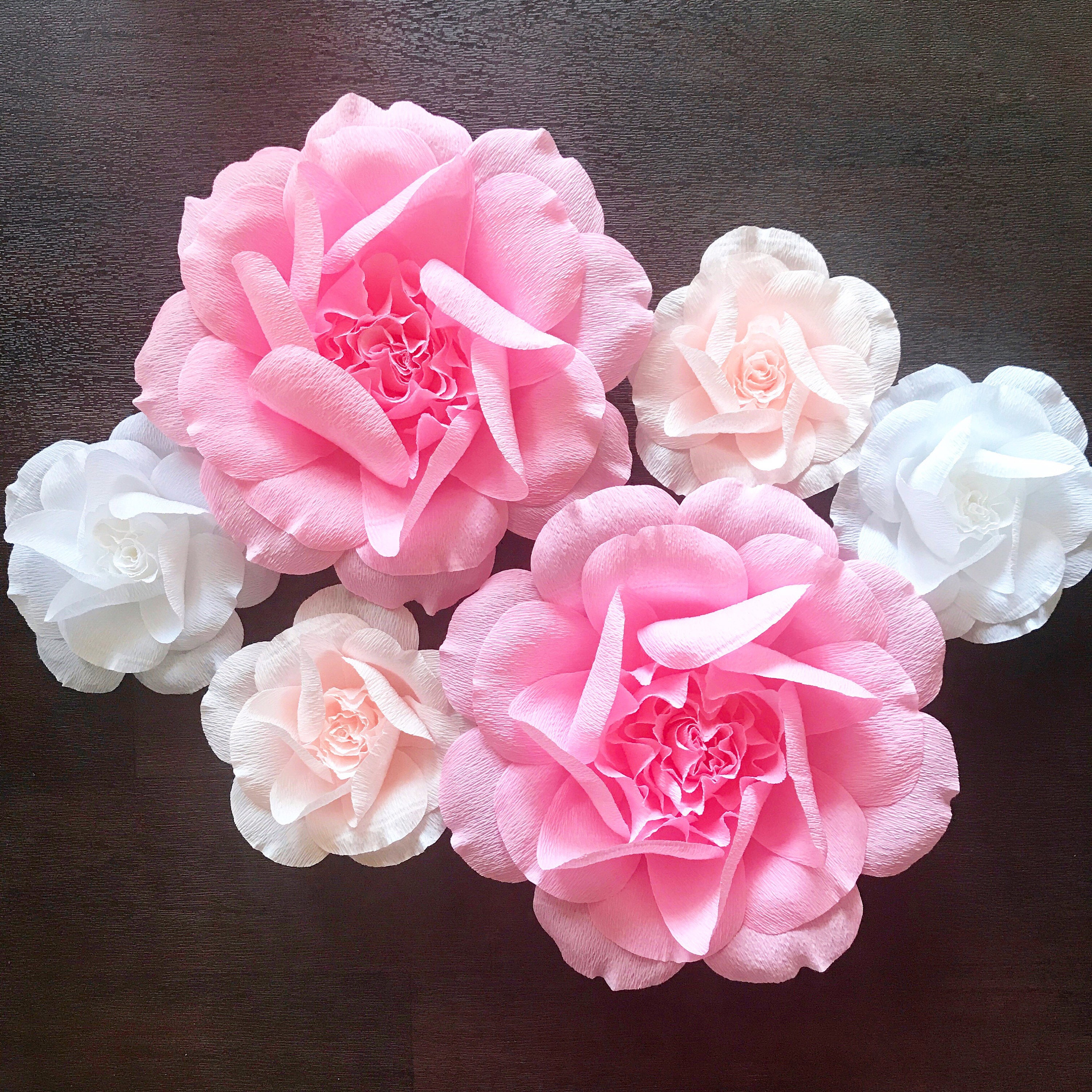 Crepe paper flower rose set Giant Paper Flowers Boho paper Etsy