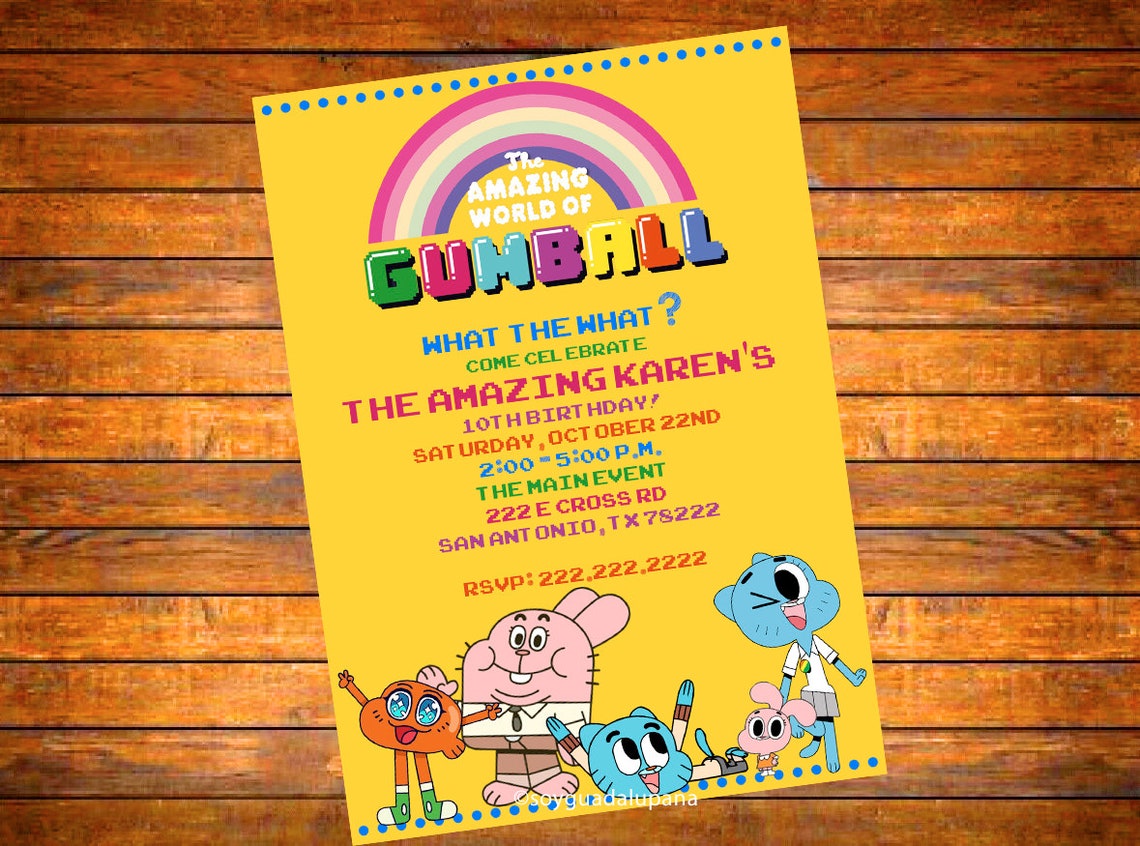 The Amazing World of Gumball Birthday Banner Digital Etsy