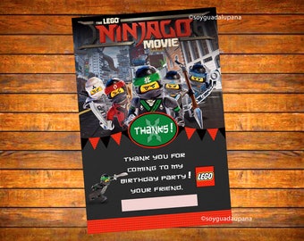 Lego Ninjago Movie Thank You Cards