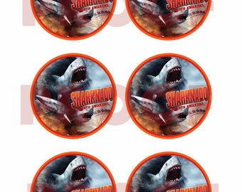 Sharknado Cupcake Toppers Party Decor / INSTANT DOWNLOAD