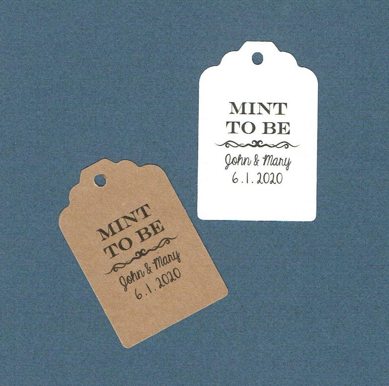 Wedding Favor Tags Set of 50 Mint To Be Tag Wedding Shower Tags Thank You Tag Wedding Tags Printed Tags