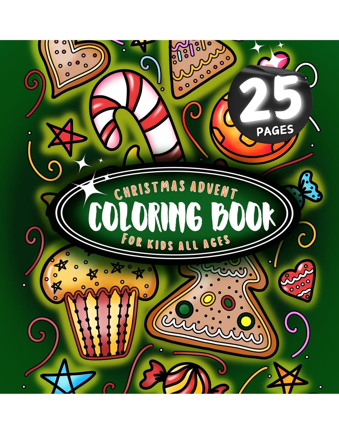 Christmas Advent Coloring Book 25 PDF Hand Drawn Holiday Coloring Pages ...
