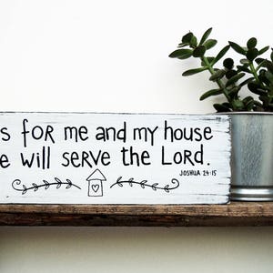 Bible verse wall art, Wood signs sayings, Christian gifts, Christian wall art, Christian home decor, As for me and my house we will serve image 3