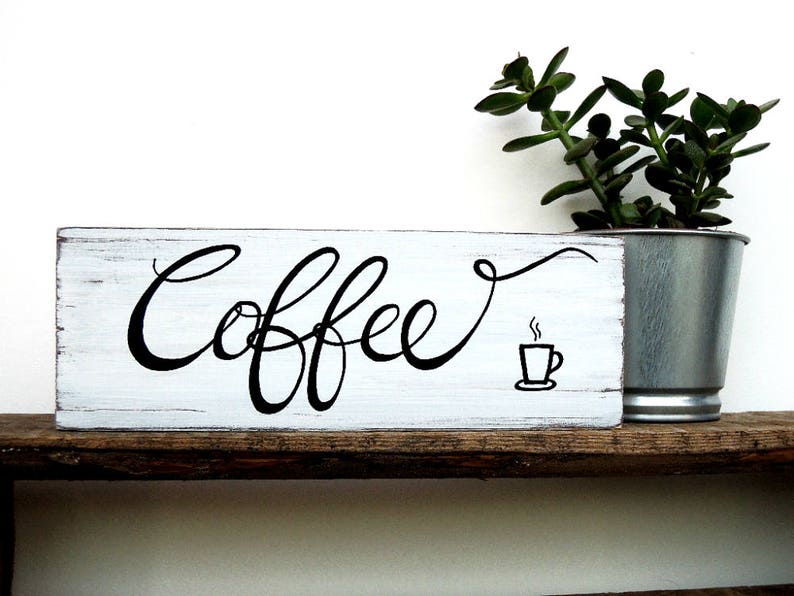 Pallet Wood Coffee Sign, Coffee Sign on Wood, Wooden Coffee Sign, Coffee Cozy, Coffee Bar, Coffee Favors, Coffee First, Coffee and Sign art image 1