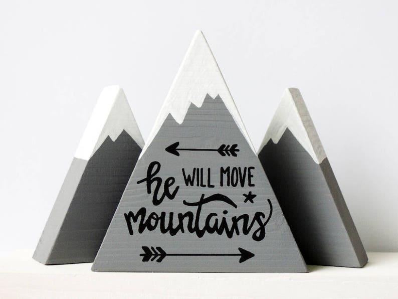 Wooden mountains, Baby boy gift, He will move mountains, First baby boy, Baby shower gift, The mountains are calling, He believed, Boy mom image 3