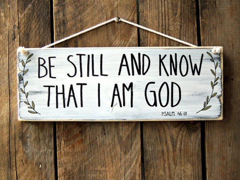 Bible verse wall art, Be still and know that I am God, Scripture wall art wood, Scripture sign, Scripture wood sign, Christian wall art. image 1