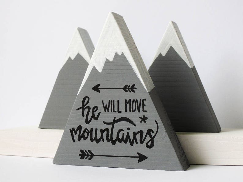 Wooden mountains, Baby boy gift, He will move mountains, First baby boy, Baby shower gift, The mountains are calling, He believed, Boy mom image 4