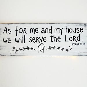 As for me and my house sign, Bible Verse Wall Art, Scripture Wall Décor, Wood Home Wall Décor, Wood Signs Sayings, Christian Wood Sign image 8