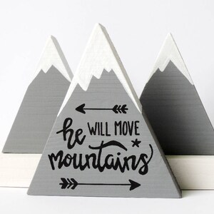 Wooden mountains, Baby boy gift, He will move mountains, First baby boy, Baby shower gift, The mountains are calling, He believed, Boy mom image 7