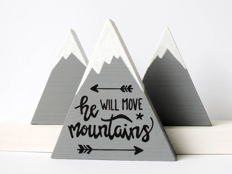 Wooden mountains, Baby boy gift, He will move mountains, First baby boy, Baby shower gift, The mountains are calling, He believed, Boy mom image 7
