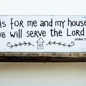 As for me and my house sign, Bible Verse Wall Art, Scripture Wall Décor, Wood Home Wall Décor, Wood Signs Sayings, Christian Wood Sign image 1