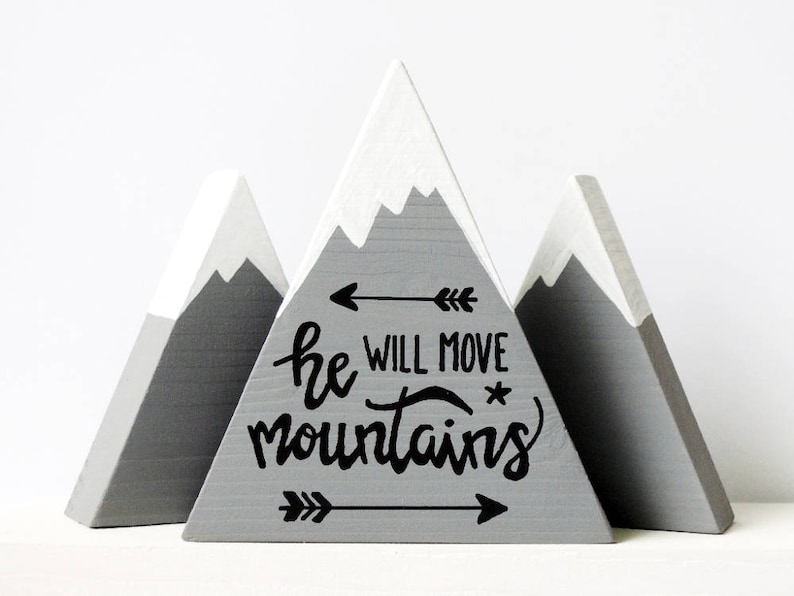Wooden mountains, Baby boy gift, He will move mountains, First baby boy, Baby shower gift, The mountains are calling, He believed, Boy mom image 1