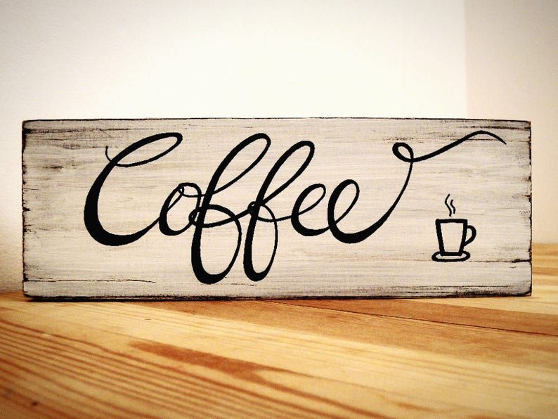 Pallet Wood Coffee Sign, Coffee Sign on Wood, Wooden Coffee Sign, Coffee Cozy, Coffee Bar, Coffee Favors, Coffee First, Coffee and Sign art image 3