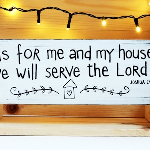 Bible verse wall art, Wood signs sayings, Christian gifts, Christian wall art, Christian home decor, As for me and my house we will serve image 1