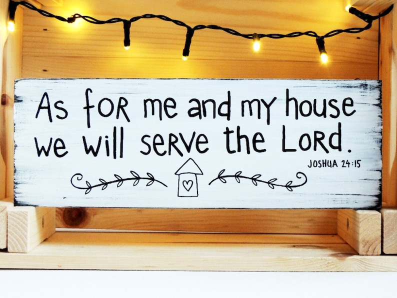 Bible verse wall art, Wood signs sayings, Christian gifts, Christian wall art, Christian home decor, As for me and my house we will serve image 1