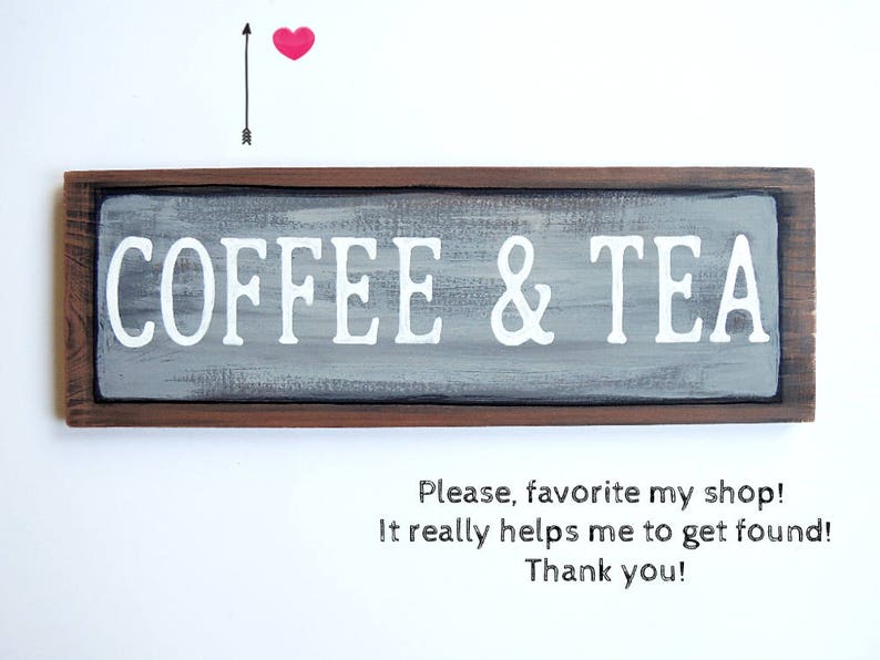 Coffee and Tea, Coffee sign, Coffee bar, Coffee corner decor, Farmhouse style, Farmhouse decor, Handpainted, Coffee corner, I love Coffee image 5