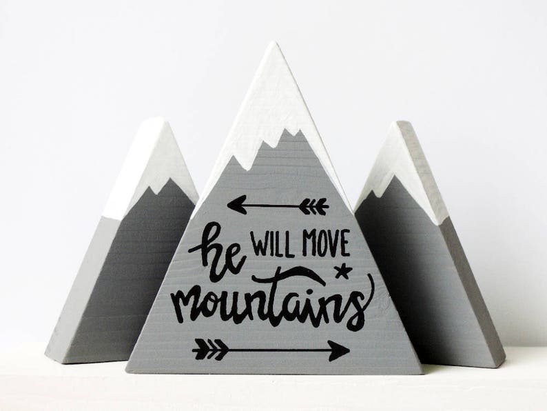 Wooden mountains, Baby boy gift, He will move mountains, First baby boy, Baby shower gift, The mountains are calling, He believed, Boy mom image 5