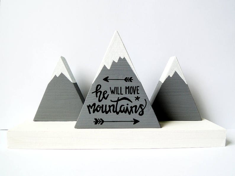 Wooden mountains, Baby boy gift, He will move mountains, First baby boy, Baby shower gift, The mountains are calling, He believed, Boy mom image 6