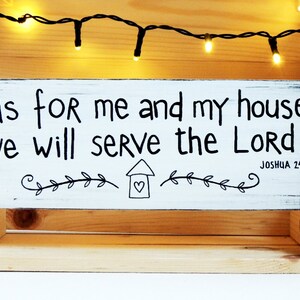 As for me and my house sign, Bible Verse Wall Art, Scripture Wall Décor, Wood Home Wall Décor, Wood Signs Sayings, Christian Wood Sign image 2