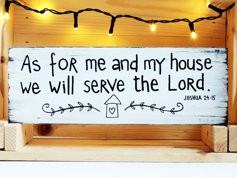 As for me and my house sign, Bible Verse Wall Art, Scripture Wall Décor, Wood Home Wall Décor, Wood Signs Sayings, Christian Wood Sign image 2