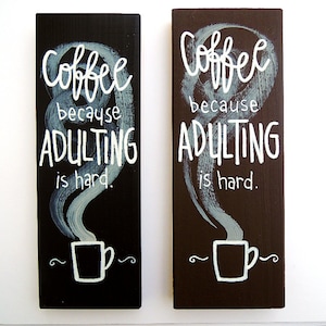 Black or brown coffee wooden sign, Coffee wall art on wood, Coffee sign for kitchen, Coffee bar, Coffee sign decor, Modern coffee, Trending