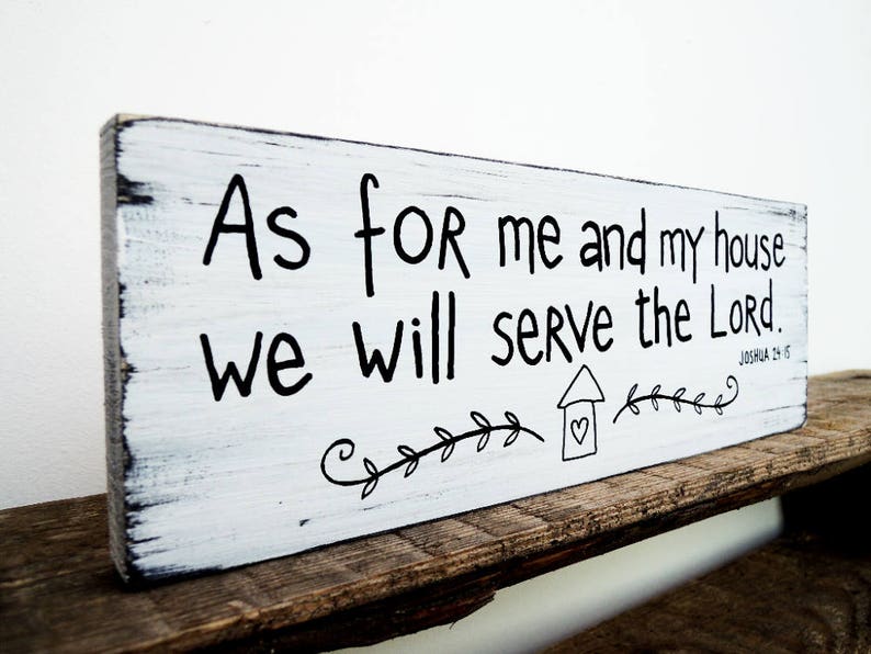 As for me and my house sign, Bible Verse Wall Art, Scripture Wall Décor, Wood Home Wall Décor, Wood Signs Sayings, Christian Wood Sign image 6