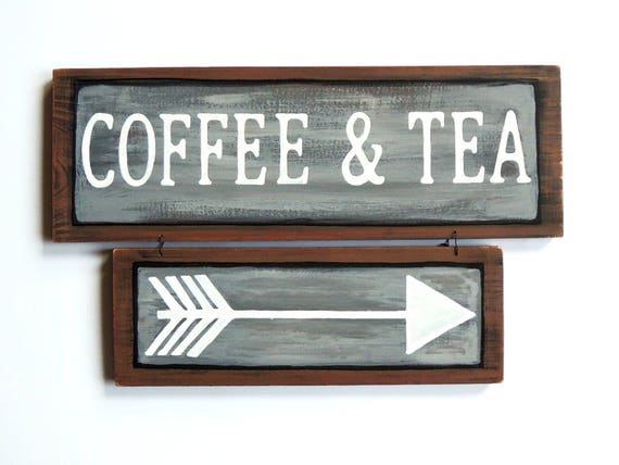 coffee and tea sign coffee signs tea signs kitchen decor | etsy