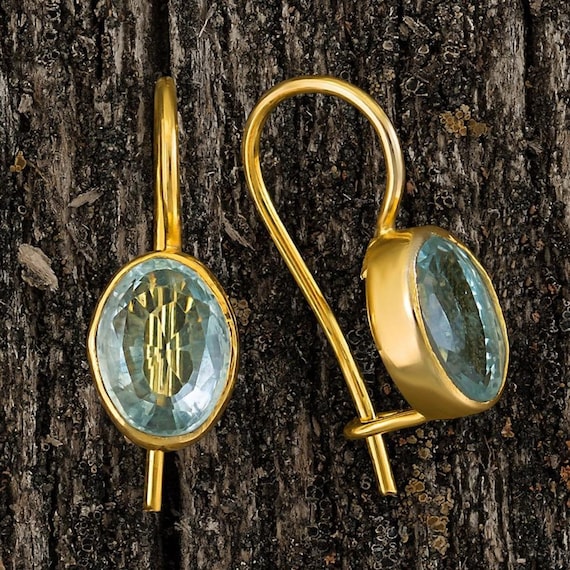 Aquamarine earrings deals etsy