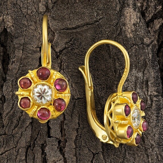 Etsy garnet earrings shop