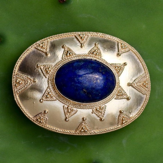 Lapis lazuli brooch deals