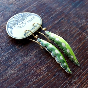 Jahrgang Laurel Inc Erbsen Pod Gold-Vermeil Ohrringe