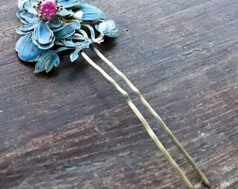 清朝時代のアンティーク天翠（點翠）ヘアピン - 特大 - Etsy 日本