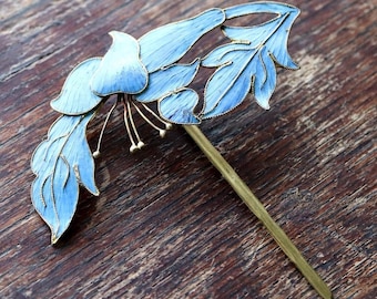 清朝時代のアンティーク天翠（點翠）ヘアピン - 特大 - Etsy 日本