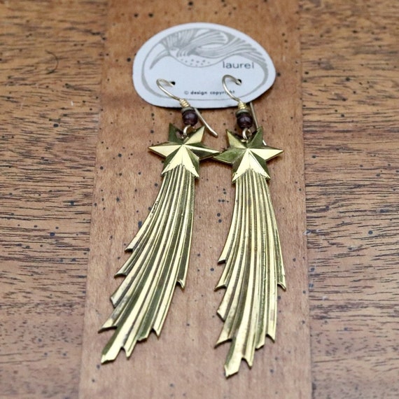 Vintage Laurel Burch Wishing Star Earrings - image 4